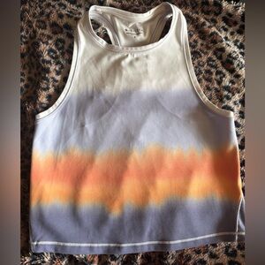 Athleta Racerback Cropped Athletic Tank Top Small Sunset Ombre